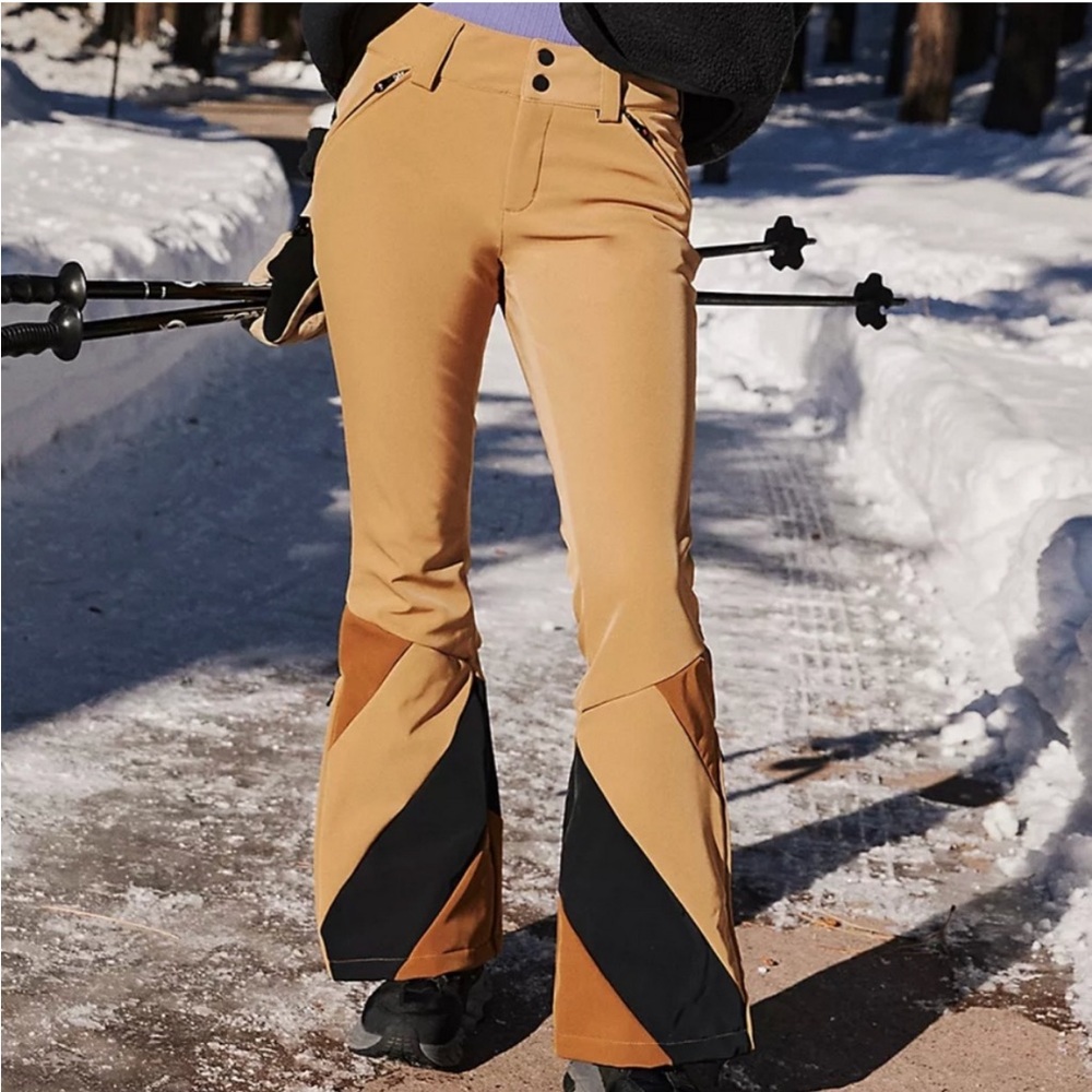 Perfect Moment Tan and Black Flare Pants
